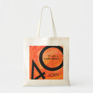 Orange 40 Decade Birthday Tote Bag