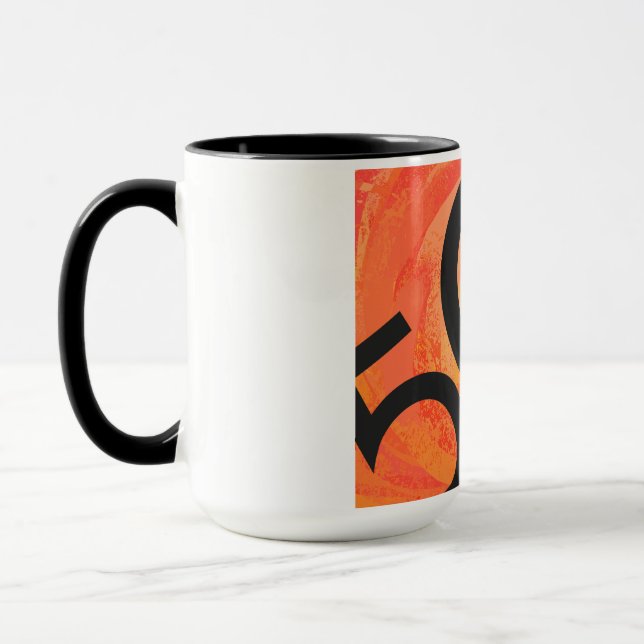 Orange 50 Decade Birthday Mug (Left)