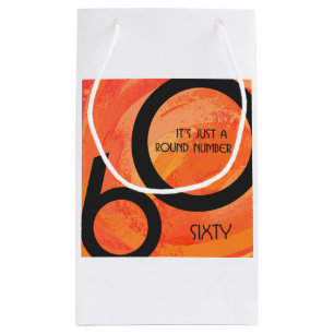 Orange 60 Decade Birthday Small Gift Bag