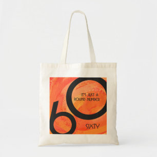 Orange 60 Decade Birthday Tote Bag