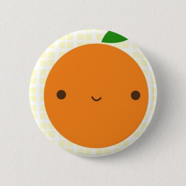 Orange 6 Cm Round Badge (Front)