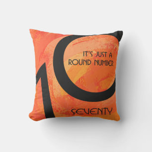 Orange 70 Decade Birthday Cushion
