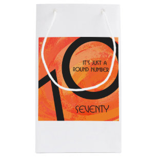 Orange 70 Decade Birthday Small Gift Bag