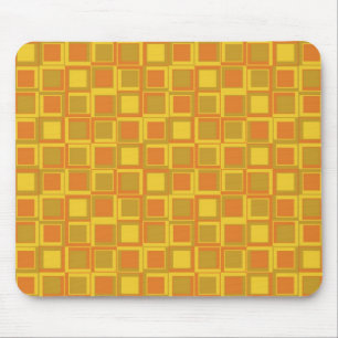Orange 70's year styling squares mouse pad