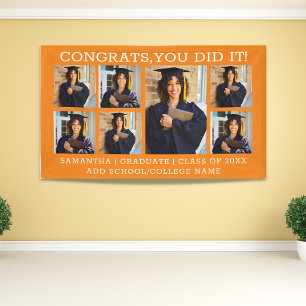 Orange 7 Photo Congrats Graduate Graduation 2025  Banner