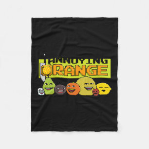 Orange 8-bit Video Game Style Fleece Blanket