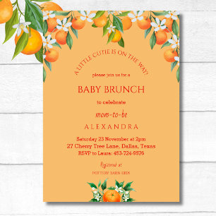 Orange A Litte Cutie Citrus Baby Brunch Invitation