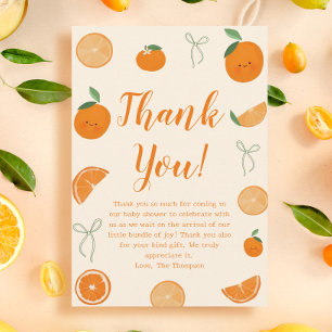Orange A Little Cutie Citrus Baby Shower Thank You Card