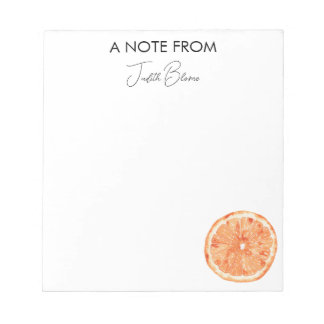 Orange a note from personalised notepad