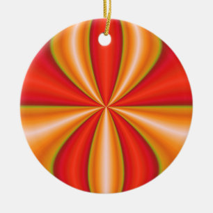 orange abstract art ceramic tree decoration