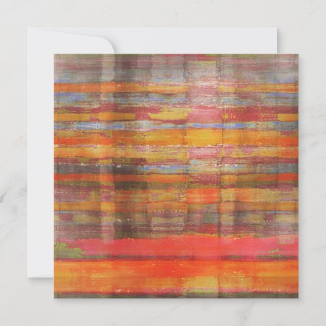 Orange Abstract Art Invitation Card (Front)