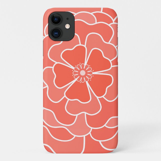 Orange abstract flower pattern Case-Mate iPhone case (Back)