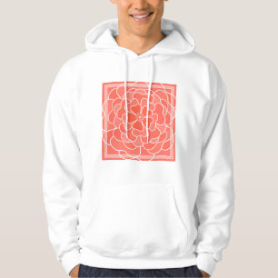 Orange abstract flower pattern hoodie