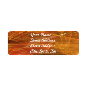 Orange Abstract Fractal Return Address Sticker