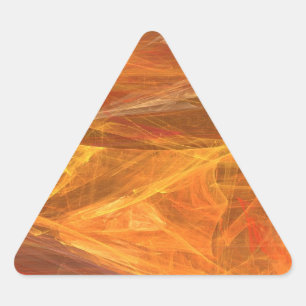 Orange Abstract Fractal Triangle Sticker