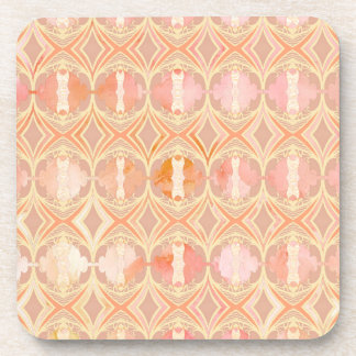 orange,abstract,geometric, chakra coaster