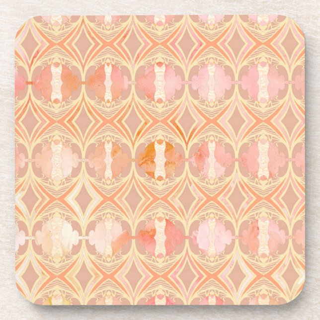 orange,abstract,geometric, chakra coaster (Front)