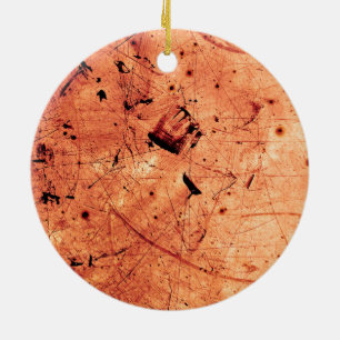 Orange abstract grunge contemporary art ceramic tree decoration