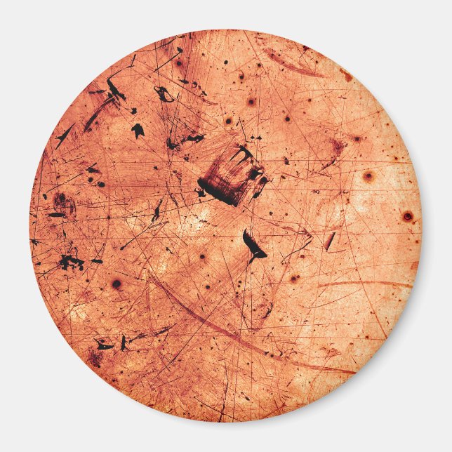 Orange abstract grunge contemporary art magnet (Front)