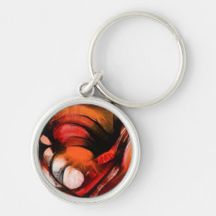 Orange Abstract Keychain