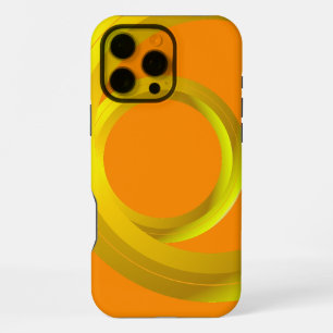 Orange Abstract Loop Circle iPhone 16 Pro Max Case