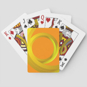 Orange  Abstract Loop Circle Playing Cards