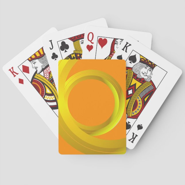 Orange  Abstract Loop Circle Playing Cards (Back)