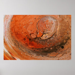 Orange abstract painting poster