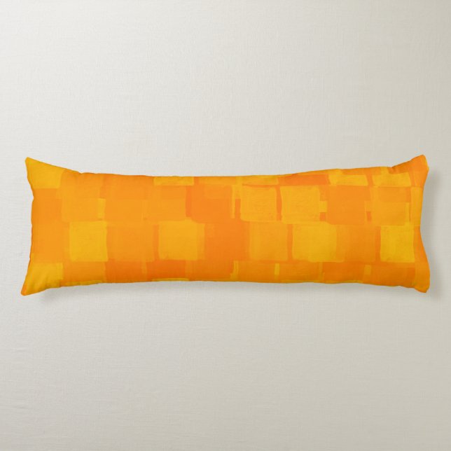 Orange Abstract Pattern Body Cushion (Front)