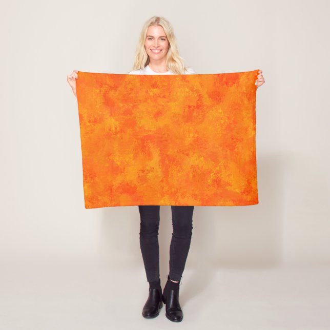 Orange Abstract Pattern  Fleece Blanket (In Situ)