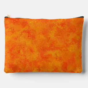Orange Abstract Pattern Large Accessory Pouch
