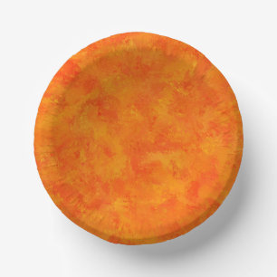 Orange Abstract Pattern Paper Plate