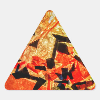 Orange abstract sticker,Autumn orange gift Triangle Sticker