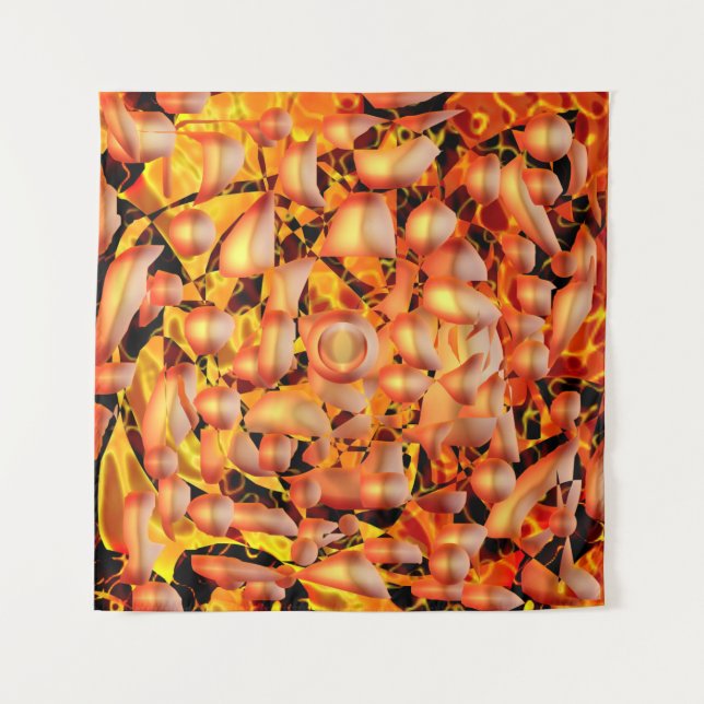 Orange Abstract Tapestry (Front)