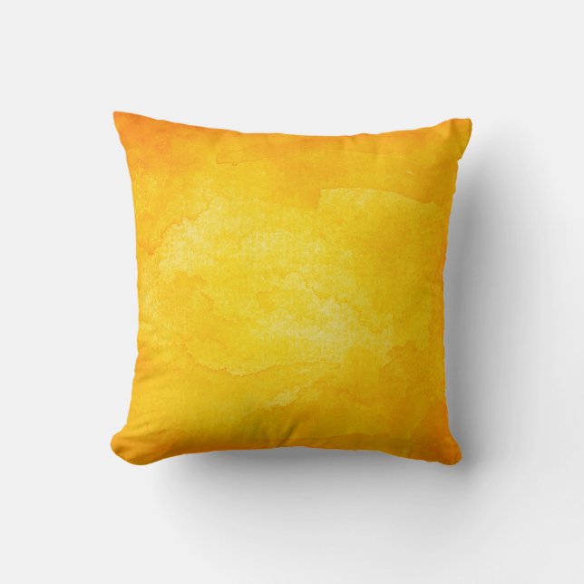 Orange abstract watercolor macro texture backgroun cushion (Front)
