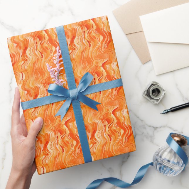 Orange Abstract Watercolor Wrapping Paper (Gifting)