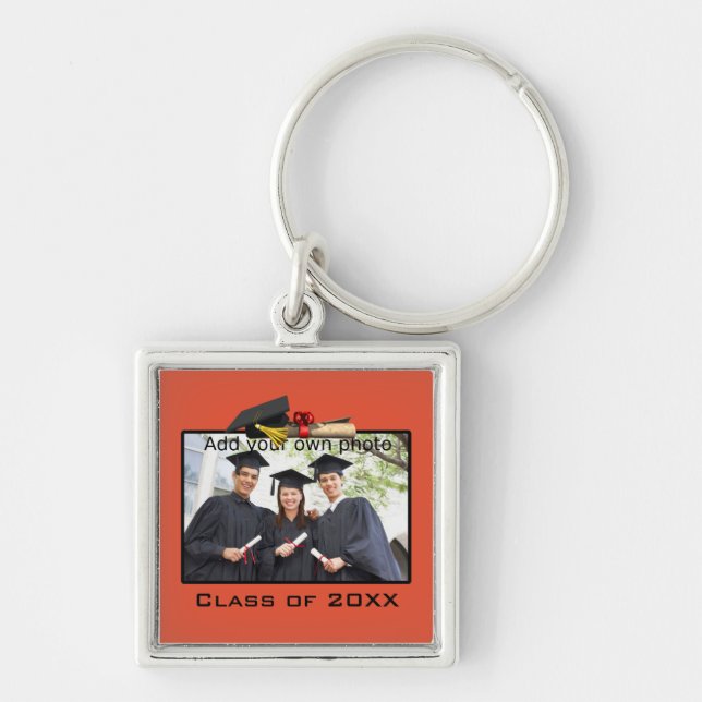 Orange Add your Photo / Year Graduation Key Ring (Front)