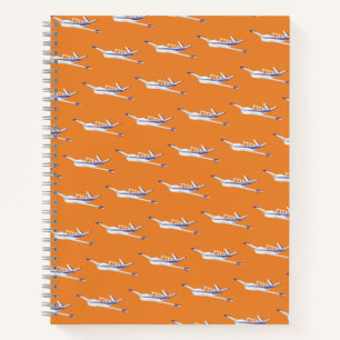 Orange aeroplane notebook, Beechcraft Bonanza Notebook