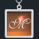 Orange Agate Gem  Monogram Silver Plated Necklace<br><div class="desc">Elegant and unique design  with gemstone. Very accurated nurbs modelling and rendering in 3D Studio Max by Bulgan Lumini .Part from series Hyper Talismans.</div>