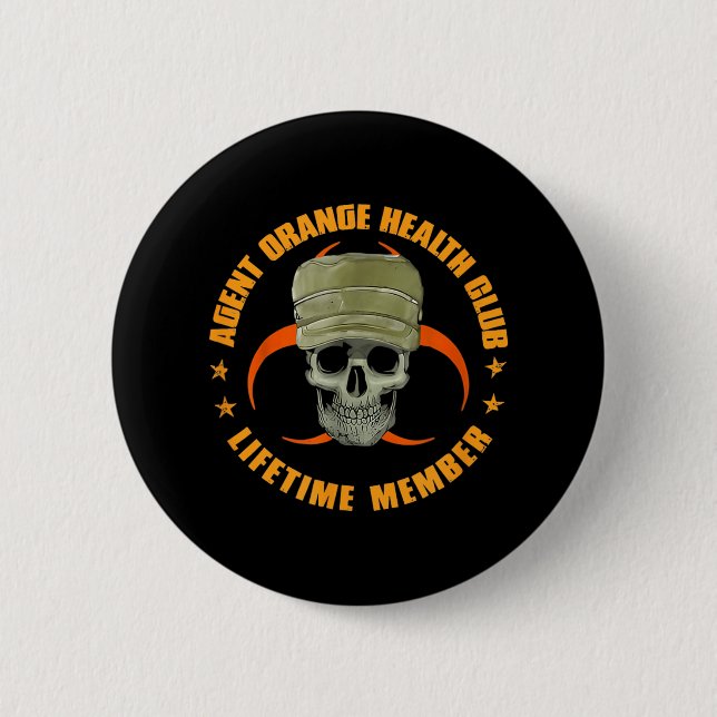 Orange Agent Health Club Lifetime Member Vietnam V 6 Cm Round Badge (Front)