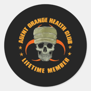 Orange Agent Health Club Lifetime Member Vietnam V Classic Round Sticker