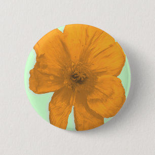 Orange Aid/ PopArt Flower 6 Cm Round Badge