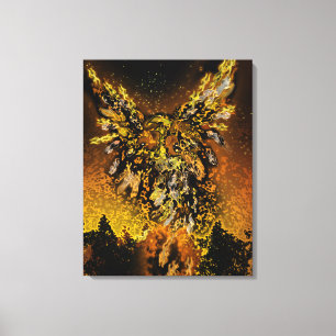 Orange  Airbrush Phoenix  Canvas Print