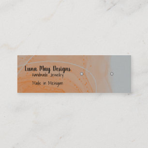 Orange Alcohol Ink Jewellery Display Business Card