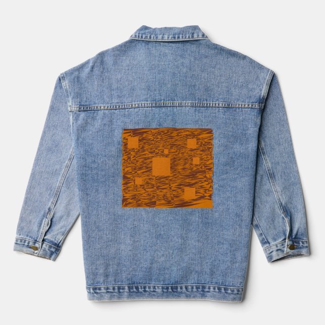 Orange alert float abstract Halloween black box Denim Jacket (Back)