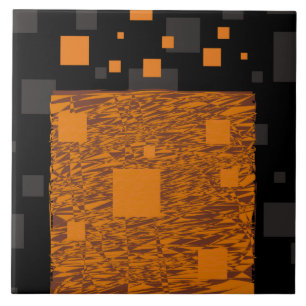 Orange alert float abstract Halloween black box Tile