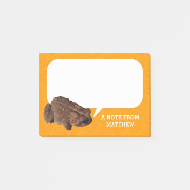 Orange American Toad Photo Personalized Post-it Notes (Front)