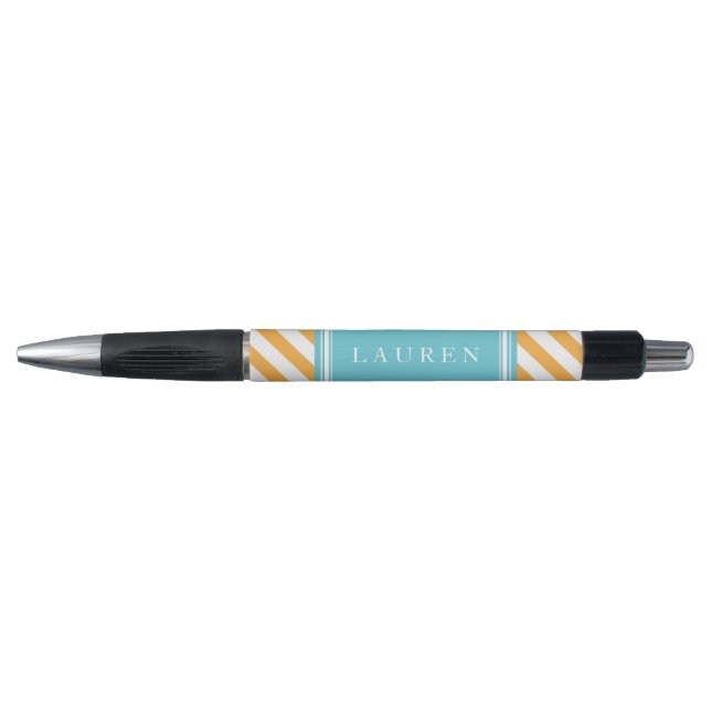Orange and Aqua Stripes Pattern (Front)