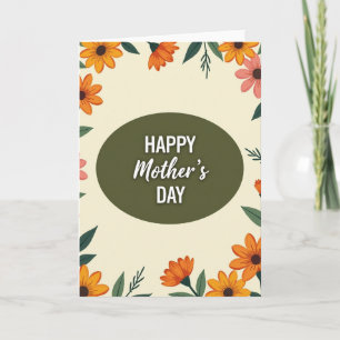 Orange And Beige Mothers Day Card