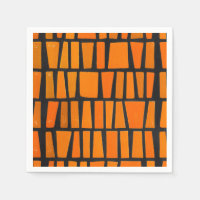Orange and black african tribal pattern